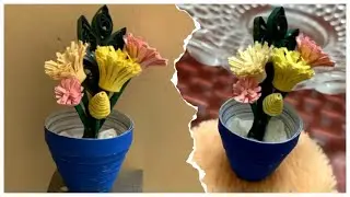 Quilling miniature flower pot(Part1) | easy quilling tutorial | DIY | paper flower pot | Zanus World