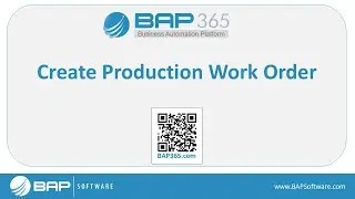 BAP365 Tutorial: Create Work Order