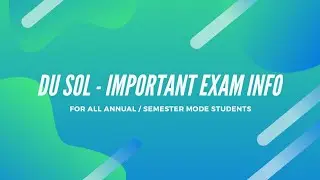 DELHI UNIVERSITY - NEW EXAM UPDATE|DU EXAM|SOL #DU #SOL #Exam #canitinmisra