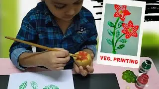 Vegetable printing with acrylic paint | vegetable printing tricks | creative art with vegetables