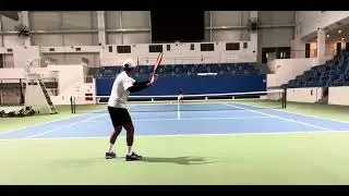 Jorge Pinilla Hernandez and Singapore #1 U-14 Justin Le at the new Kallang Tennis Hub