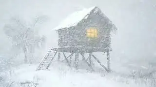 Sounds to Help You Fall Asleep Fast - Snow Blowing, Frost and Wind Howling in the Mountains