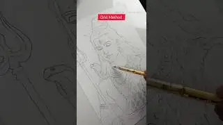 How to draw outline using GRID❓ #shorts #outline #gridmethod #viral #trending