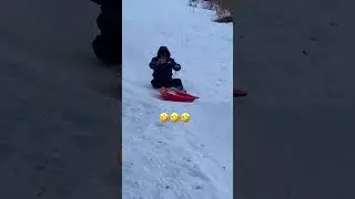 FIRST TRY 😂😂😂 #sledding #shorts #fun