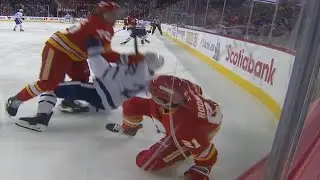 Jake McCabe Drills Kevin Rooney