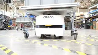 Мобильный робот-транспортер OMRON LD Cart Transporter в действии
