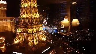 view of the strip from my ballys las vegas hotel room, at night