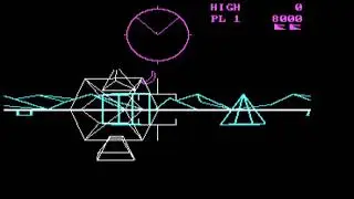 Atari's Battle Zone on emulated IBM 5150 on PCEM
