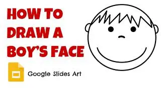 HOW TO DRAW A BOY'S FACE | Google Slides Art | Learn to Draw Easily | Happy Kids Draw