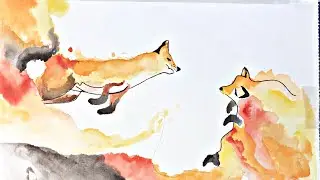 Painting foxes with watercolor | step by step|수채화로 여우 그림 -arannis Art #02