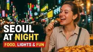 Exploring Seoul at Night – Street Food, Markets & Neon Lights! - Travel Video