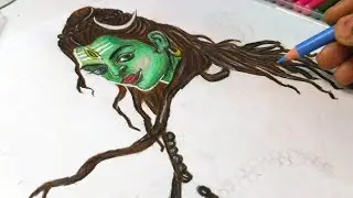 mahadev face drawing/mahadev ji ki drawing easy/mahadev drawing colour pencil drawing step by step 
