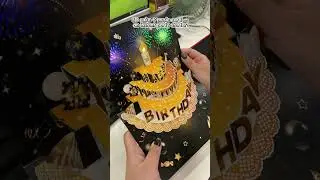 🎂 Unbox the Magic: 3D Cake Card with Lights & Music! 🎶#3DBirthdayCard #SingingCake