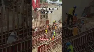 Pouring concrete for RC girder Spain 15m #construction #civilengineering #concretework
