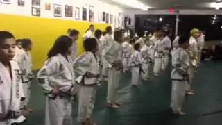 Kids BJJ at Team Link Ludlow warming up and counting in portuguese