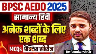 BPSC AEDO General Hindi 2025 | BPSC AEDO Hindi | AEDO Hindi MCQs Series | AEDO Hindi
