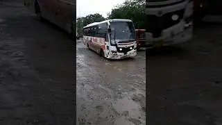 Msrtc TATA ☃️AC Shivshahi Bus On Rain Road At Nashik