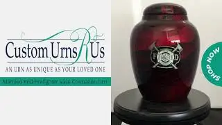 Marbled Red Firefighter Classic Vase Cremation Urn - 933
