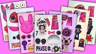 [PaperDIY] Phase 1 vs 2 vs 3 vs 4 vs 5 vs 6 vs 7 - Incredibox Sprunki Sticker Book - PINKI HORROR