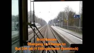 Stadtbahn Karlsruhe Linie S31 Odenheim-Forbach, Teil 4/7 Karlsruhe Hbf-Muggensturm