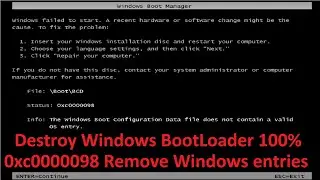 Windows BootLoader Damage  Simple Command Line tool.