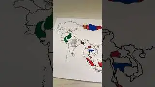 How to draw INDIA on an Asia Map! #flag #india #shorts