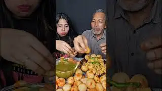 SPICY PANI PURI EATING CHALLENGE GOLGAPPA ASMR by Dada and daughter #shortvideo #shortsviral#mukbang