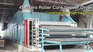 4 layers roller type core veneer dryer, plywood continuous dryer machine 