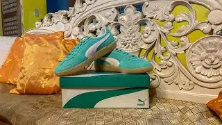 PUMA Palermo Vintage shoes in jade frost / frosted ivory (gum sole)