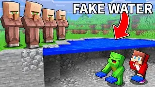 JJ and Mikey Use FAKE WATER To Prank Villagers in Minecraft (Maizen)