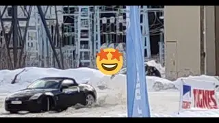 mes PREMIERES GLISSE sur NEIGE // Nissan 350Z // circuit Tignes
