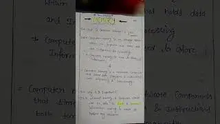 computer 💻 memory notes handwritten explanation