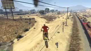 GTA5 Trevor on the bike chasing plane