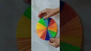 🌈 rainbow color wall hanging #youtubeshorts #shorts #viral #diy #papercraft #homedecor