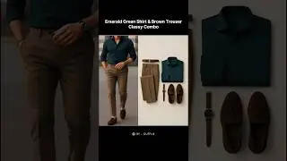Emerald Green Shirt & Brown Trouser Classy Combo #fashiontrends #fashion #clothing #dress #outfit