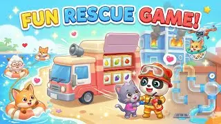 Baby Panda Rescue Team! 🐼💦 Help the Animals & Fix the Pipes ! #panda #animals @wonderwheelsgaming 