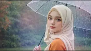 ASMR Rain Sounds for Deep Sleep | Calm Girl Umbrella and Garden Scene