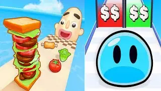Sandwich Runner VS Slime Run Race..... Max Level Challenge 