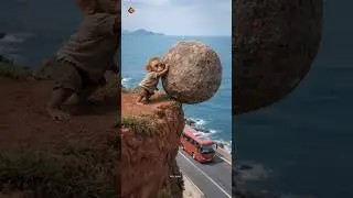 The baby Monkey save entire bus #love #monkey #funny