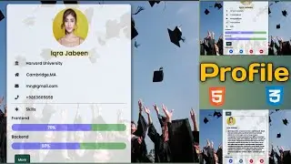 How To Make Profile Card In HTML, CSS And JS| User Profile UI Design Using HTML CSS & Javascript