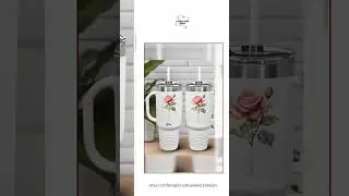 August Birthflower Gift for Birthday Name Tumbler with Straw Lid Insulated Travel Mug Custom Desi...