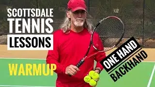 One Minute Tennis Tip - One Hand Backhand - Warm Up like this before your Opponent Arrives!