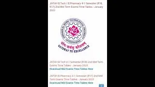 JNTUH B.TECH/B.PHARMACY  4-1 SEM 2ND MID TERM EXAM DATES ARE ANNOUNCED #JNTUH