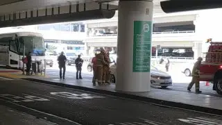 Lax airport police bus vs car at lax