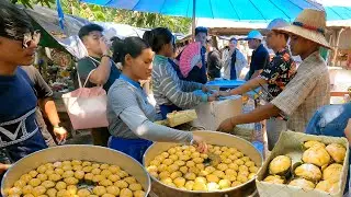 Most Popular Cambodian Countryside Food - Num Tnort  & Grilled Pork @Preah Dak in Siem Reap Province
