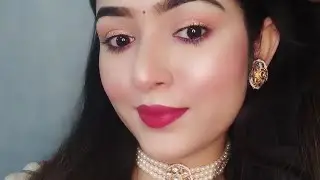 dark pink makeup with nude eyes | pink dress makeup #youtubeshorts #makeupshorts #shorts
