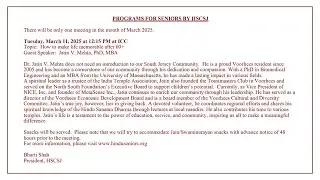 Programs For Seniors By HSCSJ