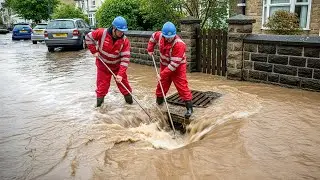 Clogged Storm Drain Cleanup Saves a Flooded Street