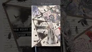 ASMR journal Dark Night🕯️🌑🖤🐦&zwj;⬛🪶🌌|#asmr #journal #scrapbooking #journaling #diy #art #fyp #dark
