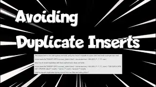 How to Avoid Duplicate INSERTs in MariaDB?